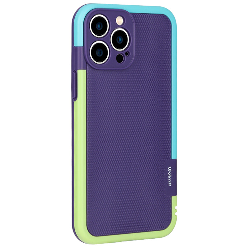 WOLMTT For iPhone 13 Pro 6.1 inch Phone Case Dual Color Frame Rhombus Texture Protective Cover WOLMTT For iPhone 13 Pro 6.1 inch Phone Case Dual Color Frame Rhombus Texture Protective Cover